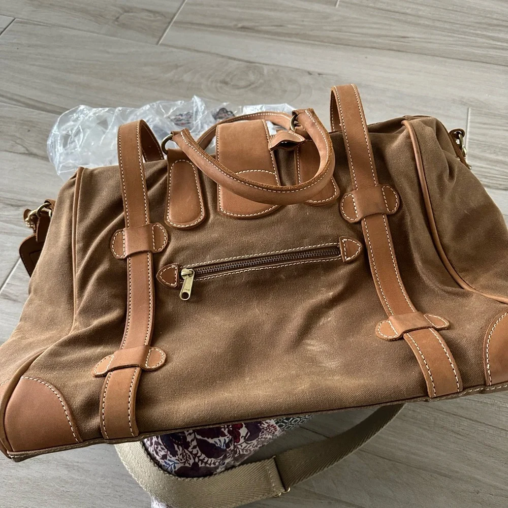 J Peterman Leather & Canvas Travel Bag - Picture 3 of 10